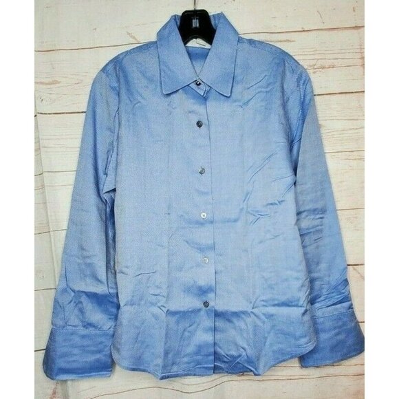 Rare Vintage Linda Allard Ellen Tracy Size 8 French Cuff Button-Up Dress Shirt - Picture 1 of 12